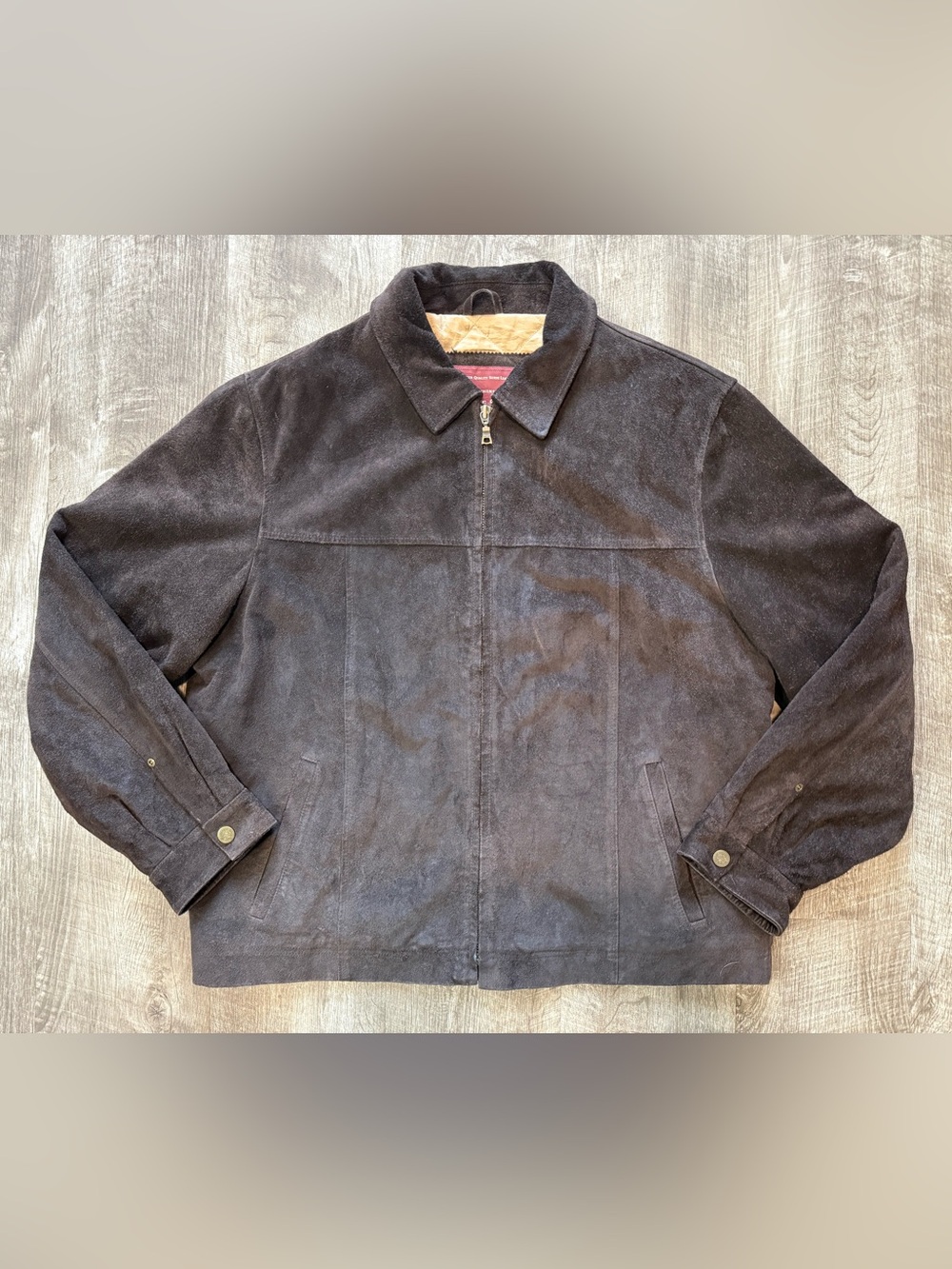 Vintage Eddie Bauer Seattle Suede Jacket Men XL Brown Field Utility Coat Y2K